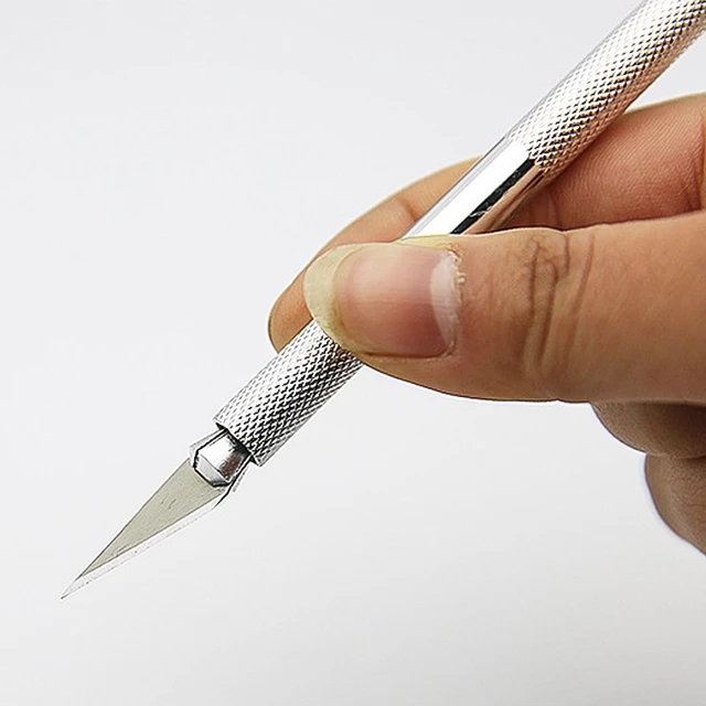1/2/3 Set Metal Handle Scalpel Blade Knife Wood Paper Cutter Craft Pen Engraving DIY Utility Knife
