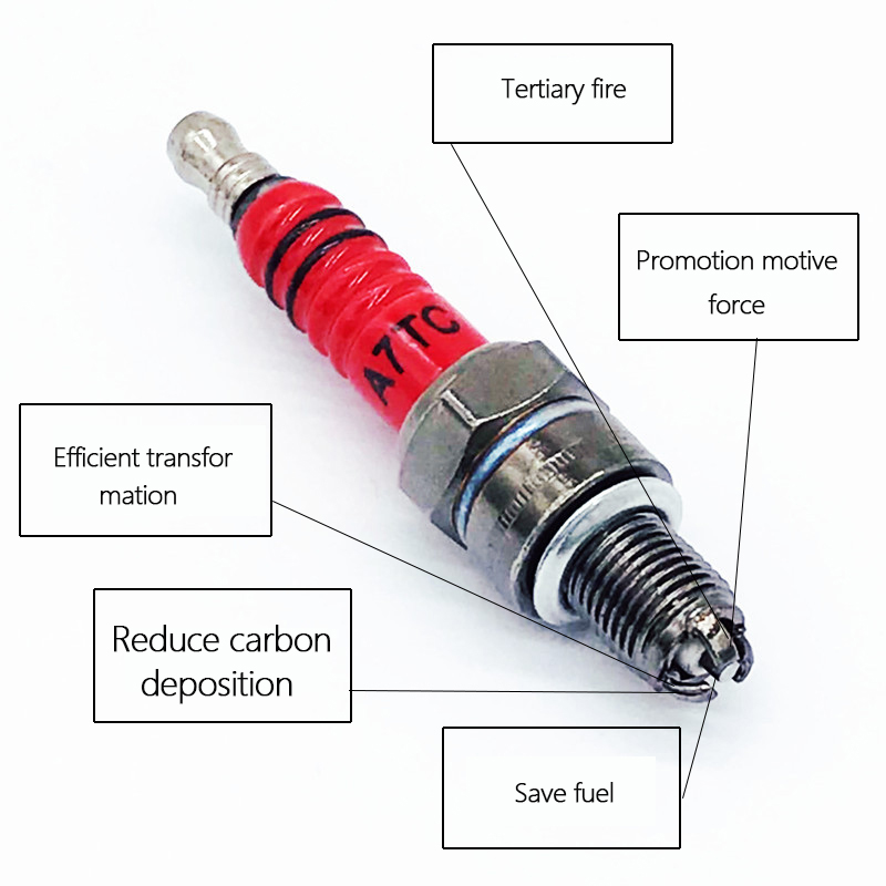 D8TC A7TC Platinum Nozzle Spark Plugs Level 3 Multi-angle Ignition Red Head Motorcycle Spark Plug for CG 125cc 150cc 200cc 250cc