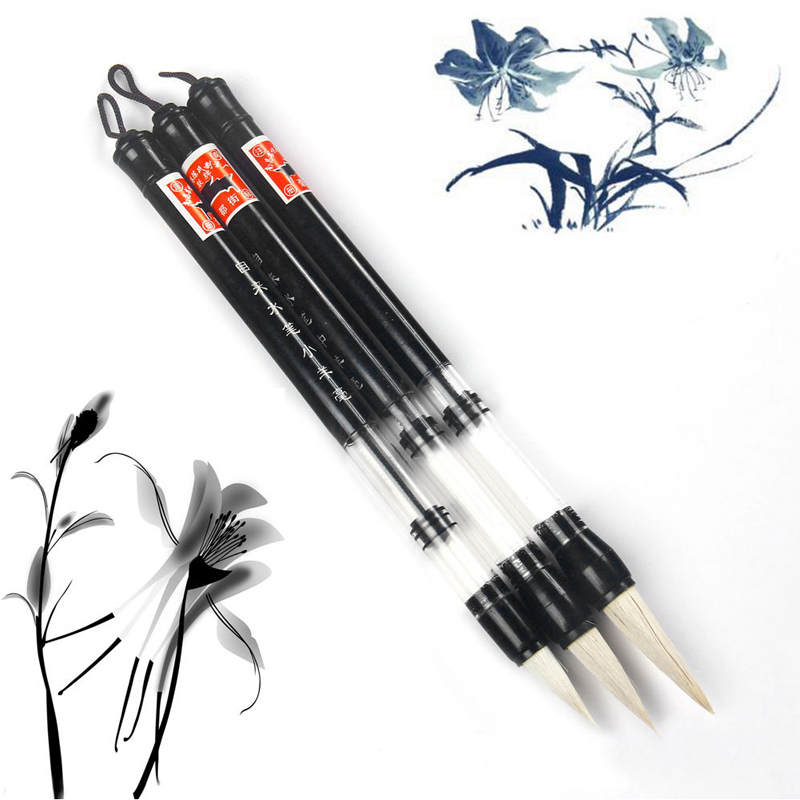 3PCS S/M/L Water Brush Chinese Japanese Calligraphy Reusable Adjusted Pen Practice