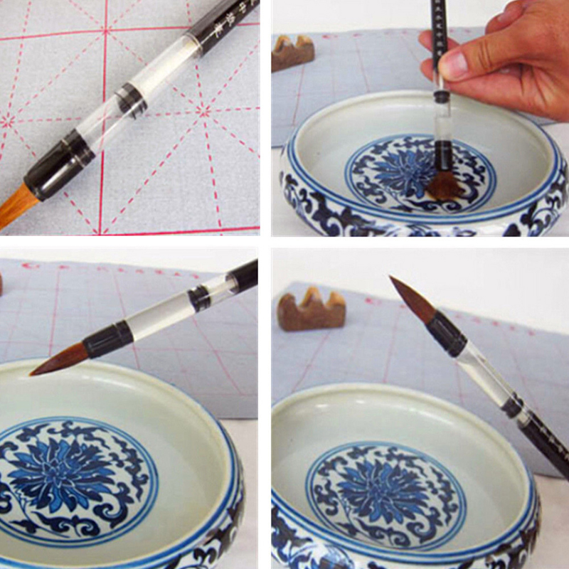 3PCS S/M/L Water Brush Chinese Japanese Calligraphy Reusable Adjusted Pen Practice