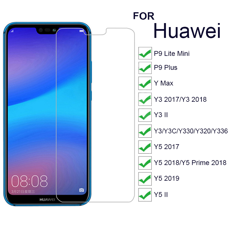9H Screen Protectors Glass for Huawei P9 Lite Mini/P9 Plus/Y Max/ Y3 Y5 2017 2018/Y3 II Y5 II/Y3C