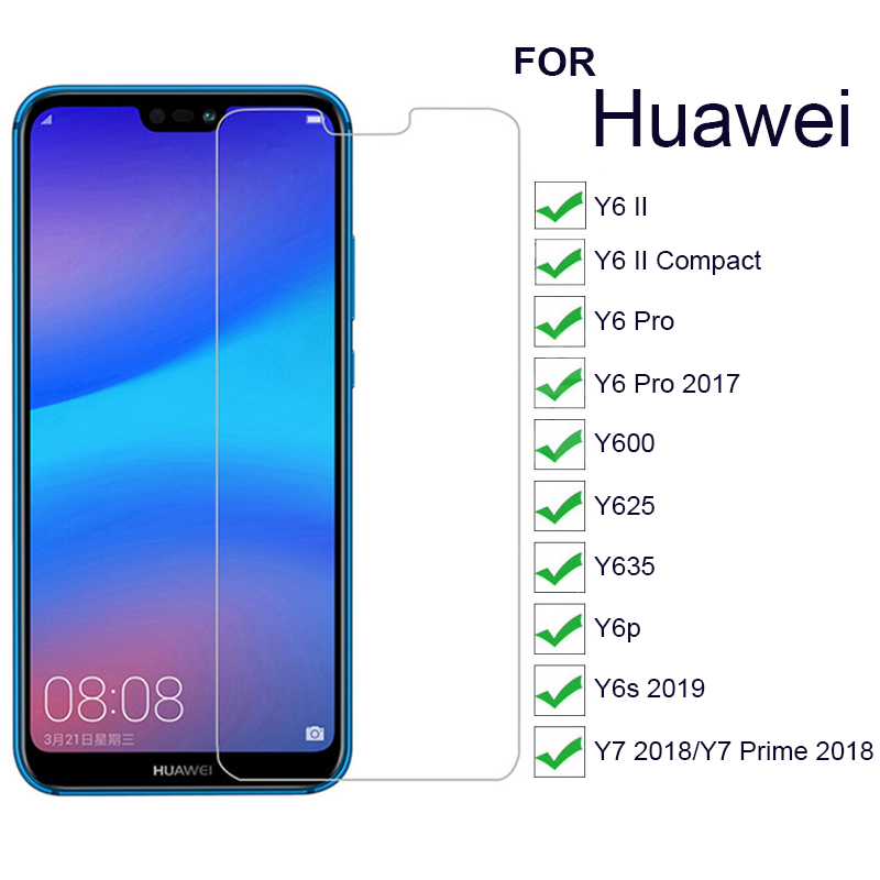 9H Screen Protectors Glass for Huawei Y6 II Compact/Y6 Pro 2017/Y600 Y625 Y635 Y6p Y6s/Y7 Prime 2018