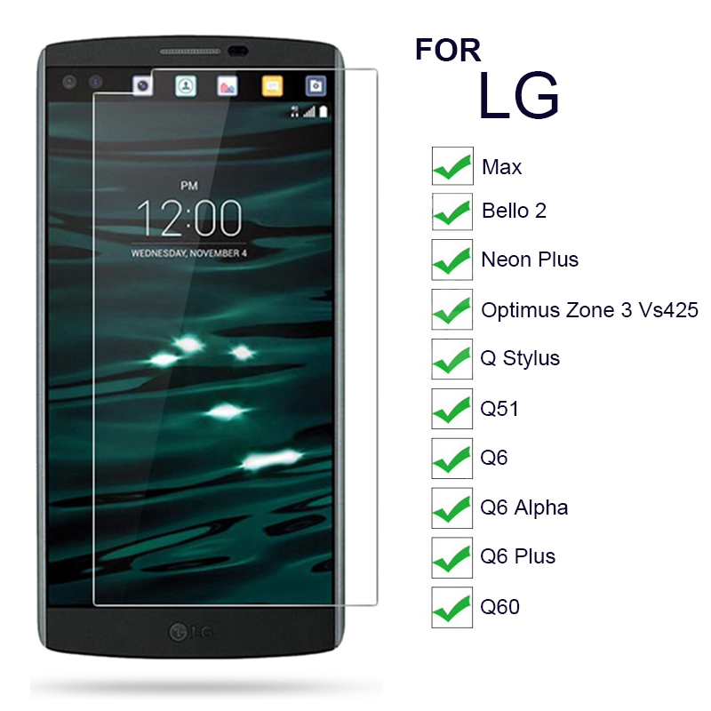 9H Screen Protectors Glass for LG Max/Bello 2/Neon Plus/LG Optimus Zone 3 Vs425/Q Stylus/LG Q51 Q60