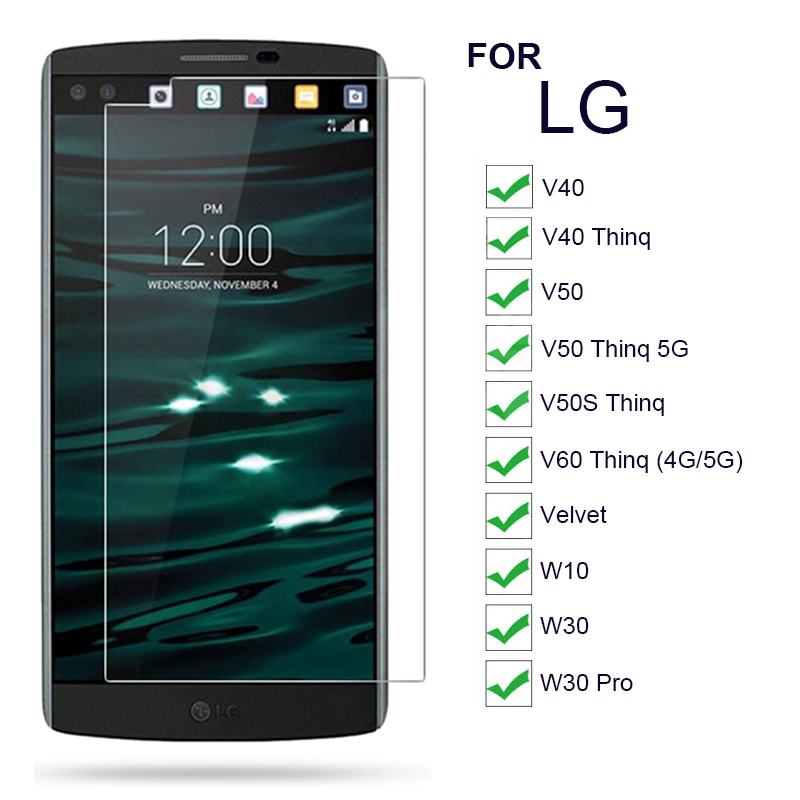 9H Screen Protectors Glass for LG V40/V40 V50 V50S V60 Thinq/LG Velvet/LG W10 W30 W30 Pro