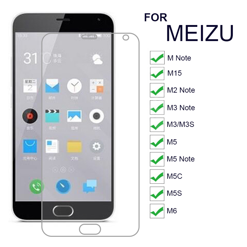 9H Screen Protector for Meizu Meilan M M2 M3 Note M3 M3S M15 M5 Note M5C M5S M6