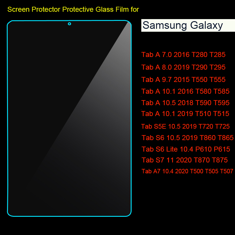 Screen Protector for Samsung Galaxy T510 S5E T720 S6 Lite P610 S7 T870 T500 T280 T550 T580 T590 T510