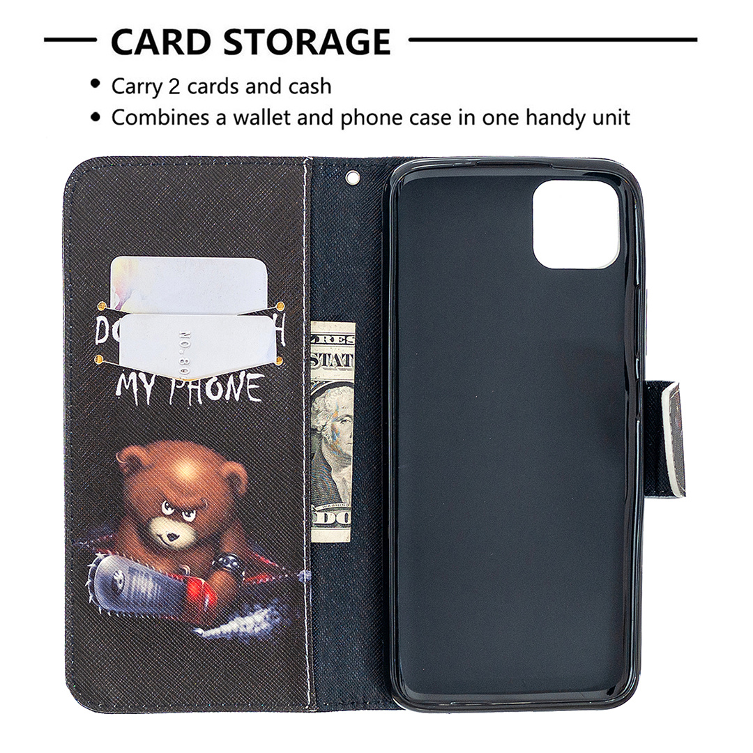 Oppo Realme C11 Case, Colorful Flip Leather Wallet Magnetic Phone Bag Cover - Don't touch my phone