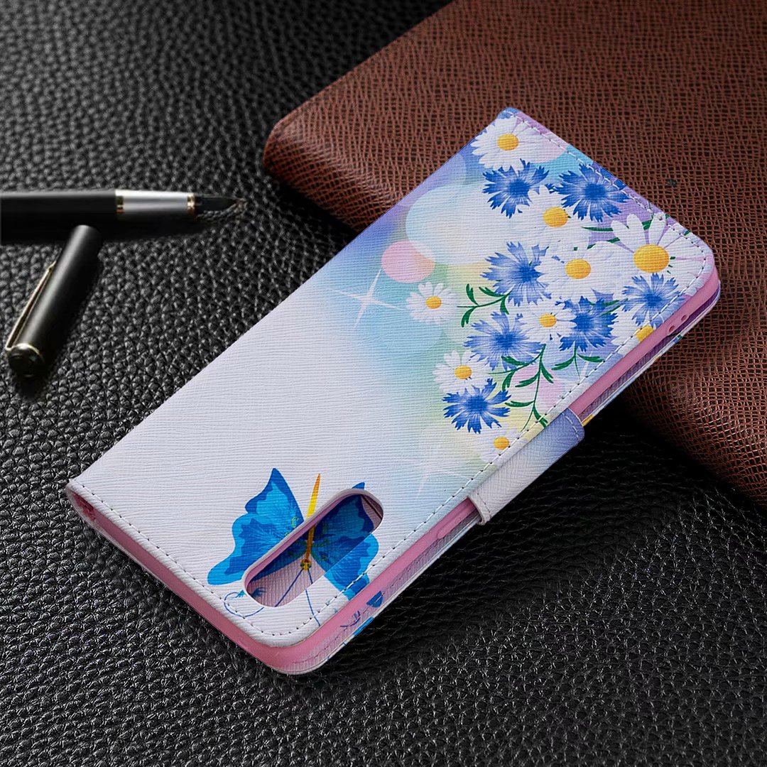 Oppo Reno 3 Pro Case, Colorful Flip PU Leather Wallet Magnetic Phone Bag Cover - Flower Butterfly