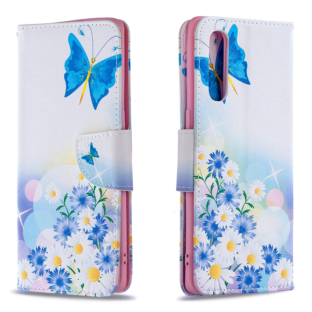 Oppo Reno 3 Pro Case, Colorful Flip PU Leather Wallet Magnetic Phone Bag Cover - Flower Butterfly