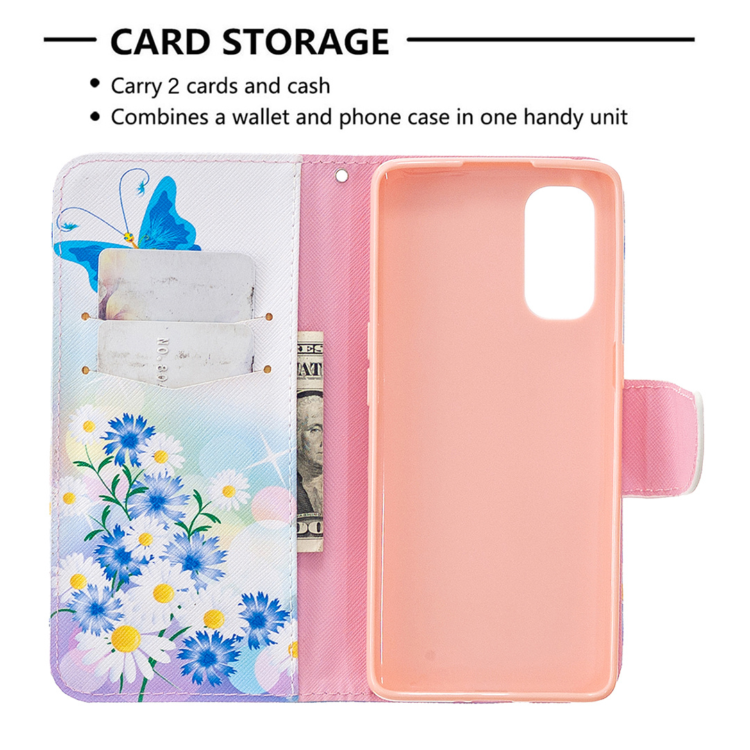 Oppo Reno 4 Pro 5G Case, Flip PU Leather Wallet Magnetic Phone Bag Cover - Flower Butterfly
