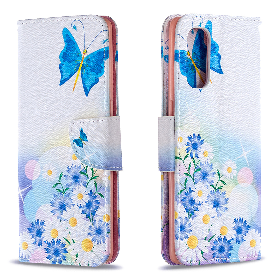 Oppo Reno 4 Pro 5G Case, Flip PU Leather Wallet Magnetic Phone Bag Cover - Flower Butterfly