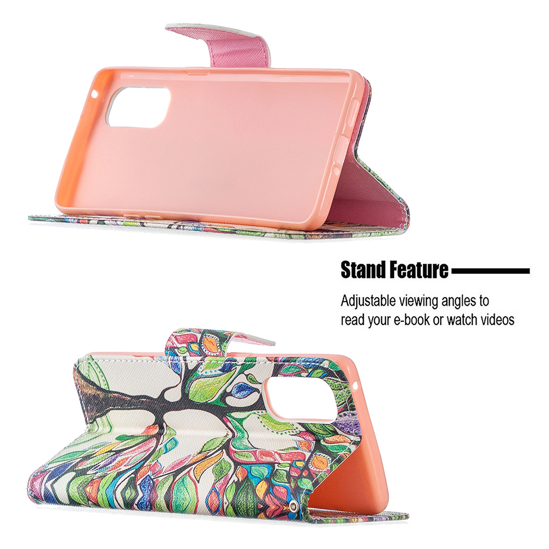 Oppo Reno 4 Pro 5G Case, Flip PU Leather Wallet Magnetic Phone Bag Cover - Painting tree