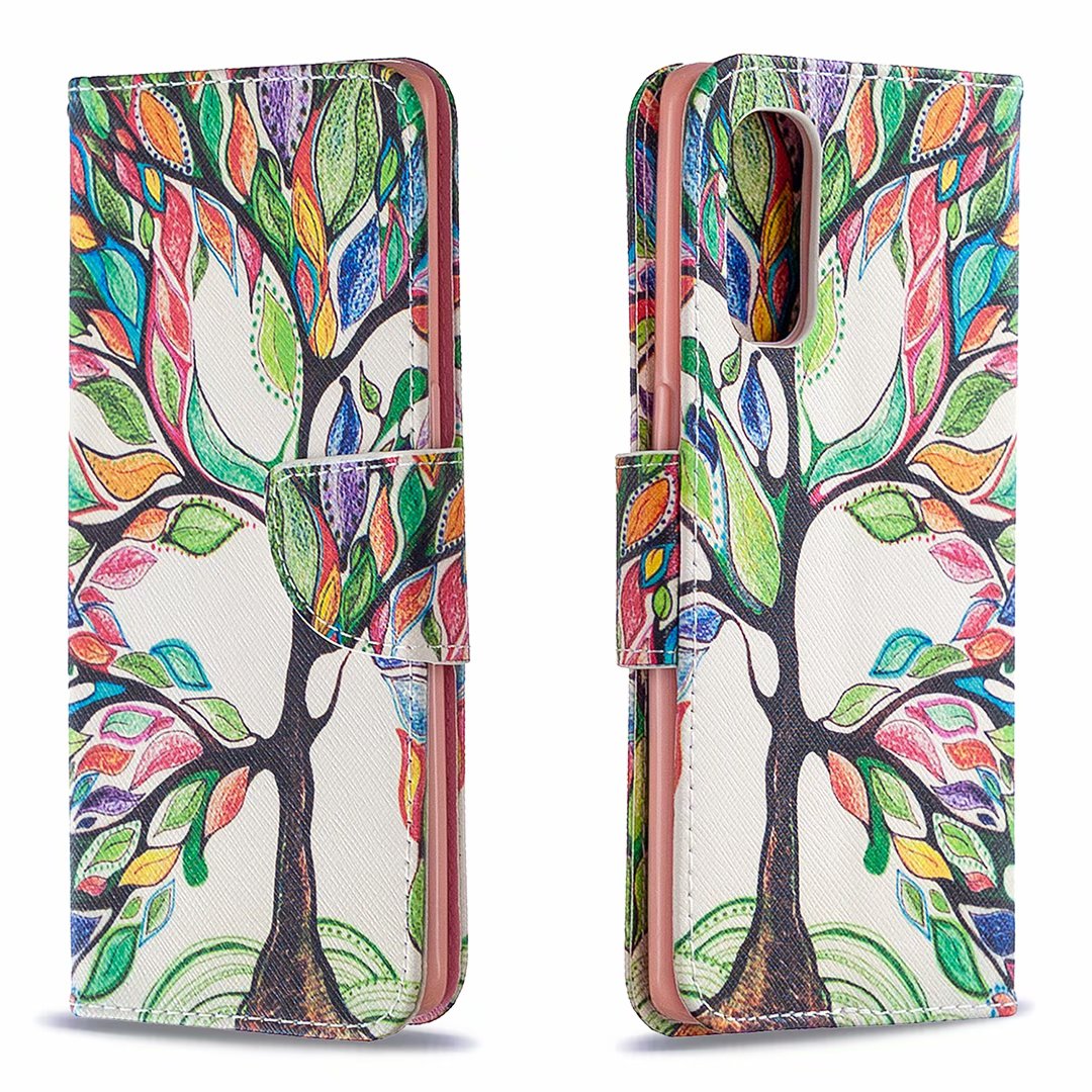 Oppo Reno 4 Pro 5G Case, Flip PU Leather Wallet Magnetic Phone Bag Cover - Painting tree