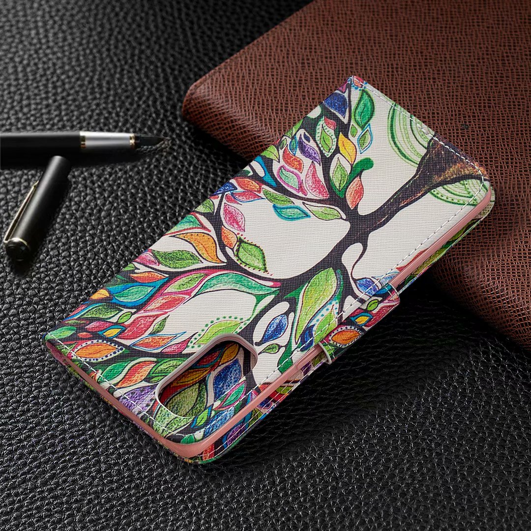 Oppo Reno 4 Pro 5G Case, Flip PU Leather Wallet Magnetic Phone Bag Cover - Painting tree
