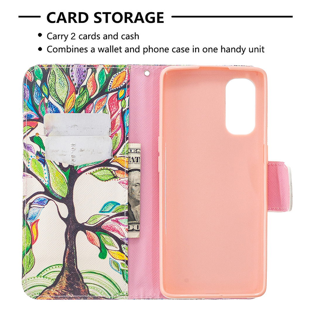 Oppo Reno 4 Pro 5G Case, Flip PU Leather Wallet Magnetic Phone Bag Cover - Painting tree
