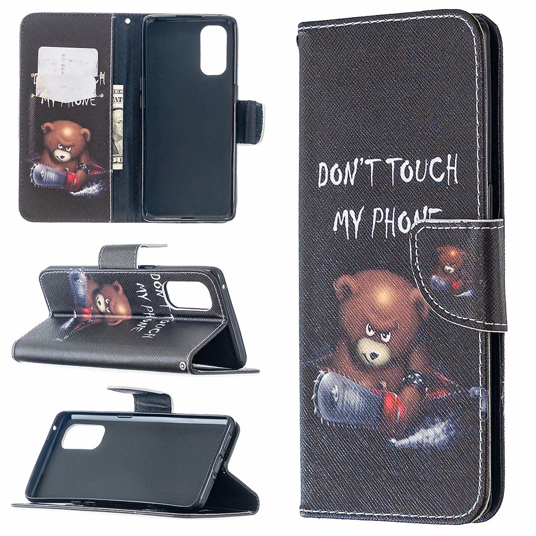 Oppo Reno 4 Pro 5G Case, Flip PU Leather Wallet Magnetic Phone Bag Cover - Don't touch my phone