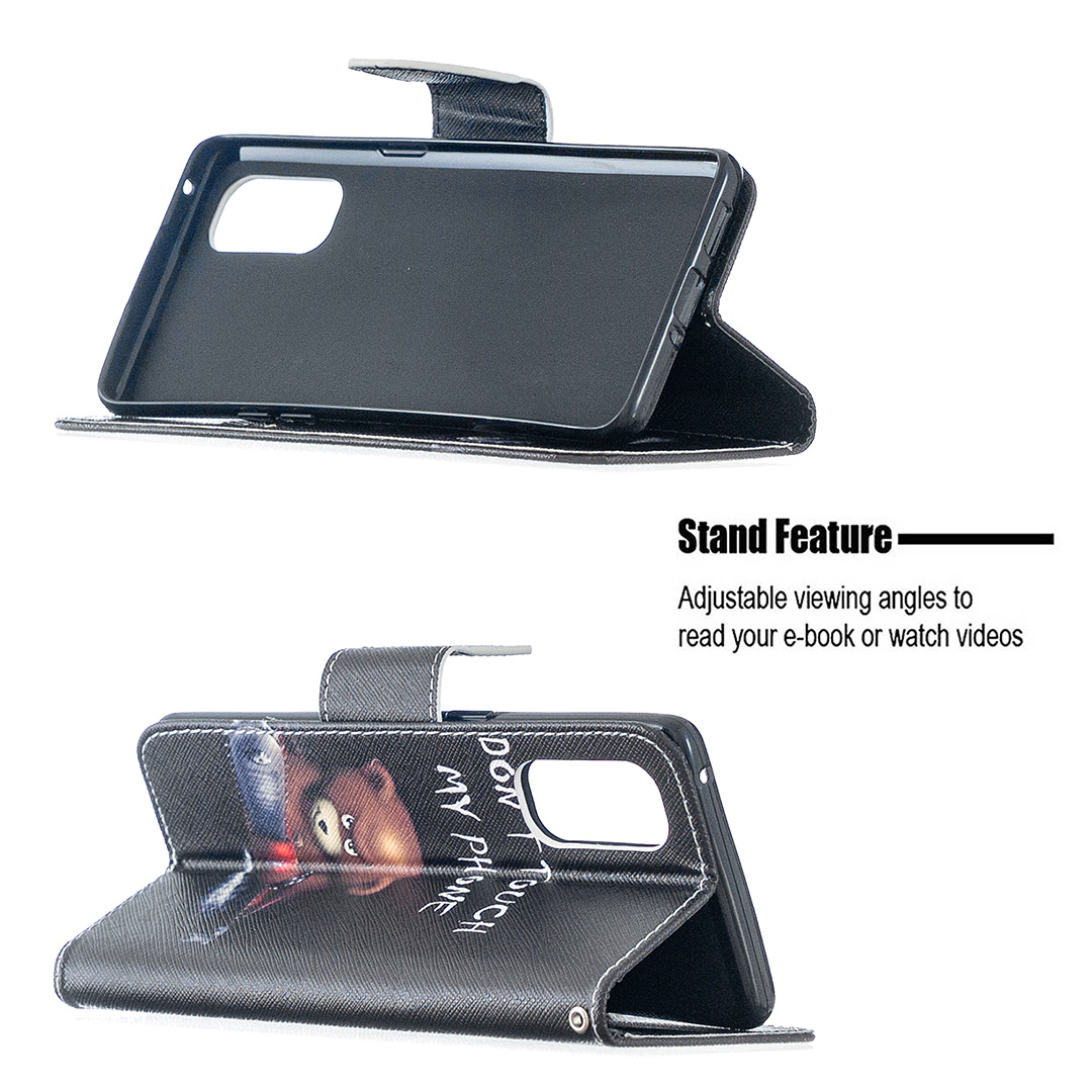 Oppo Reno 4 Pro 5G Case, Flip PU Leather Wallet Magnetic Phone Bag Cover - Don't touch my phone