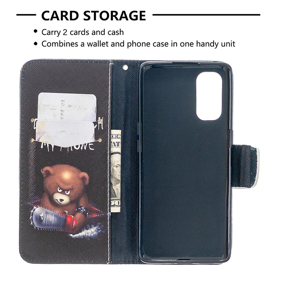 Oppo Reno 4 Pro 5G Case, Flip PU Leather Wallet Magnetic Phone Bag Cover - Don't touch my phone