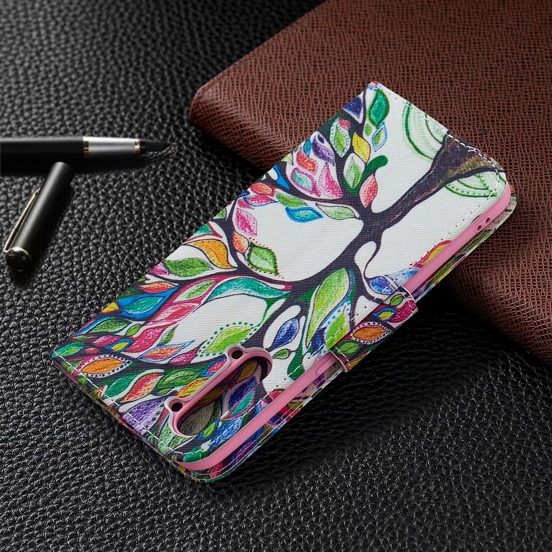 OPPO Find X2 Lite (6.4 Inch) Case, Flip PU Leather Wallet Magnetic Phone Bag Cover - Painting tree