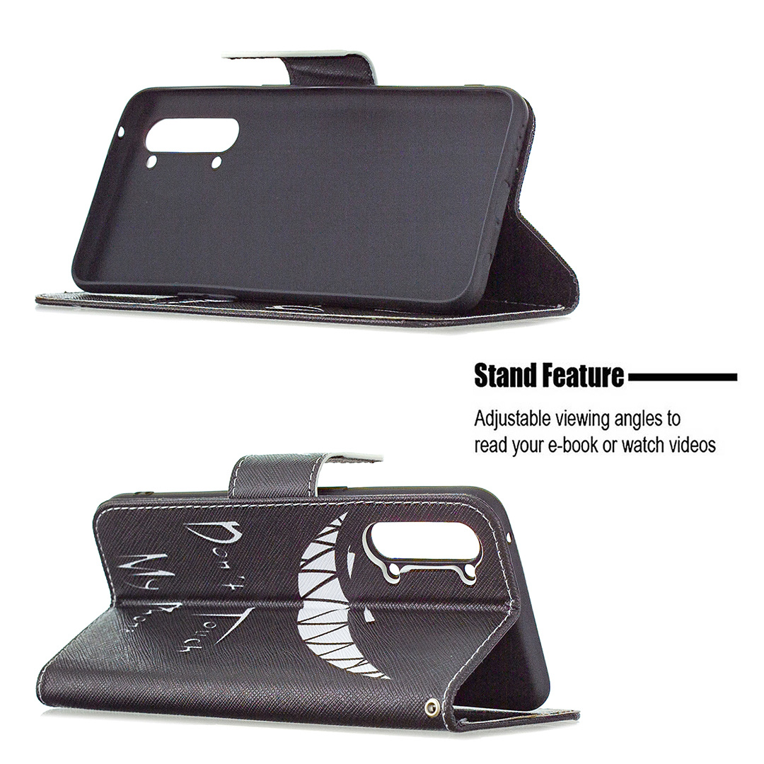 OPPO Find X2 Lite (6.4 Inch) Case, Flip PU Leather Wallet Phone Bag Cover - Don't touch my phone