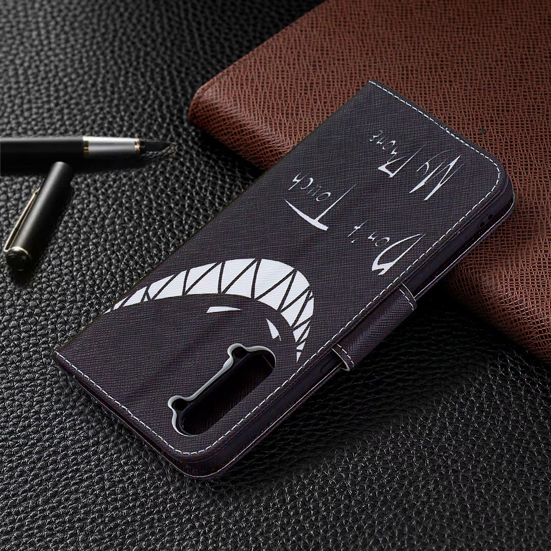 OPPO Find X2 Lite (6.4 Inch) Case, Flip PU Leather Wallet Phone Bag Cover - Don't touch my phone