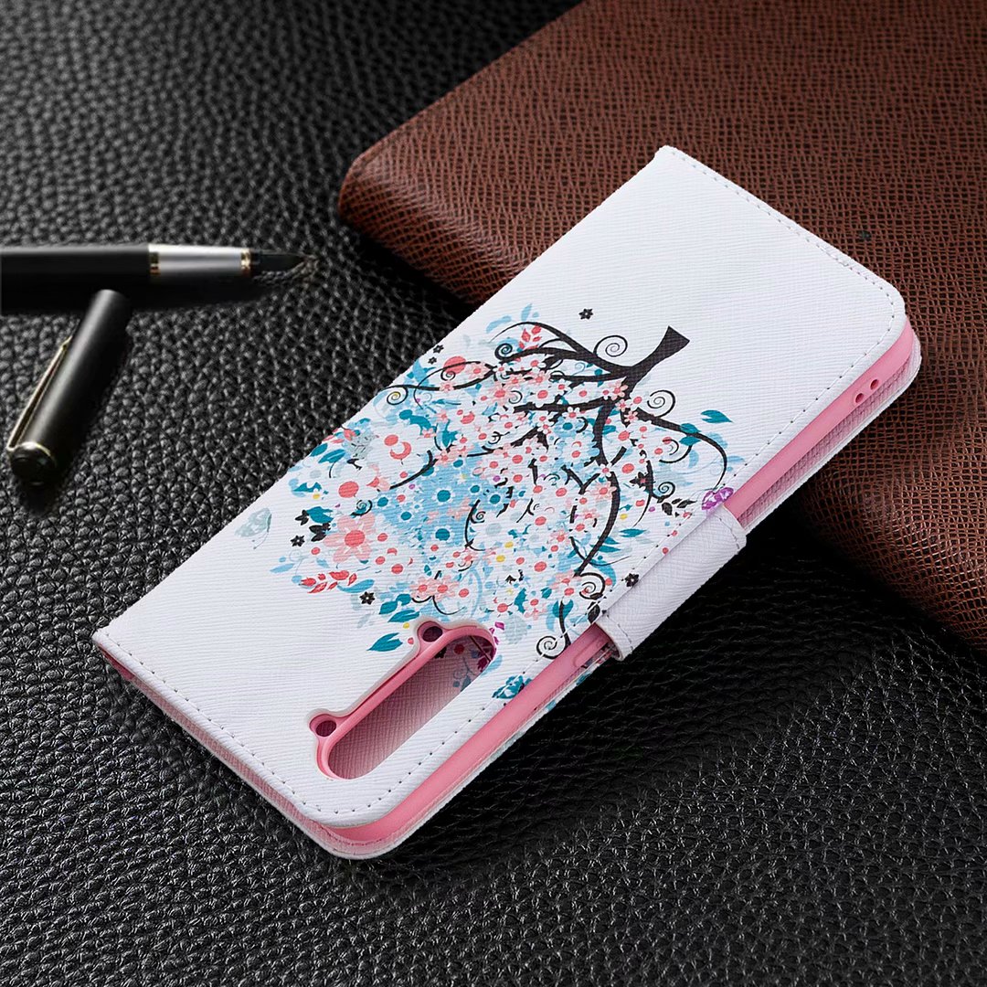 OPPO Find X2 Lite (6.4 Inch) Case, Flip PU Leather Wallet Magnetic Phone Bag Cover - Color tree