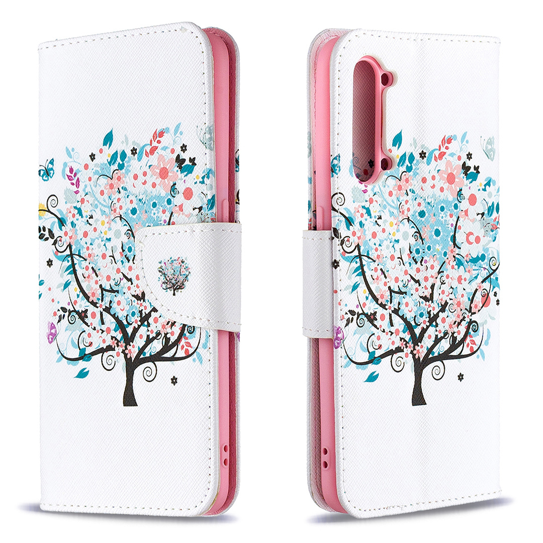 OPPO Find X2 Lite (6.4 Inch) Case, Flip PU Leather Wallet Magnetic Phone Bag Cover - Color tree