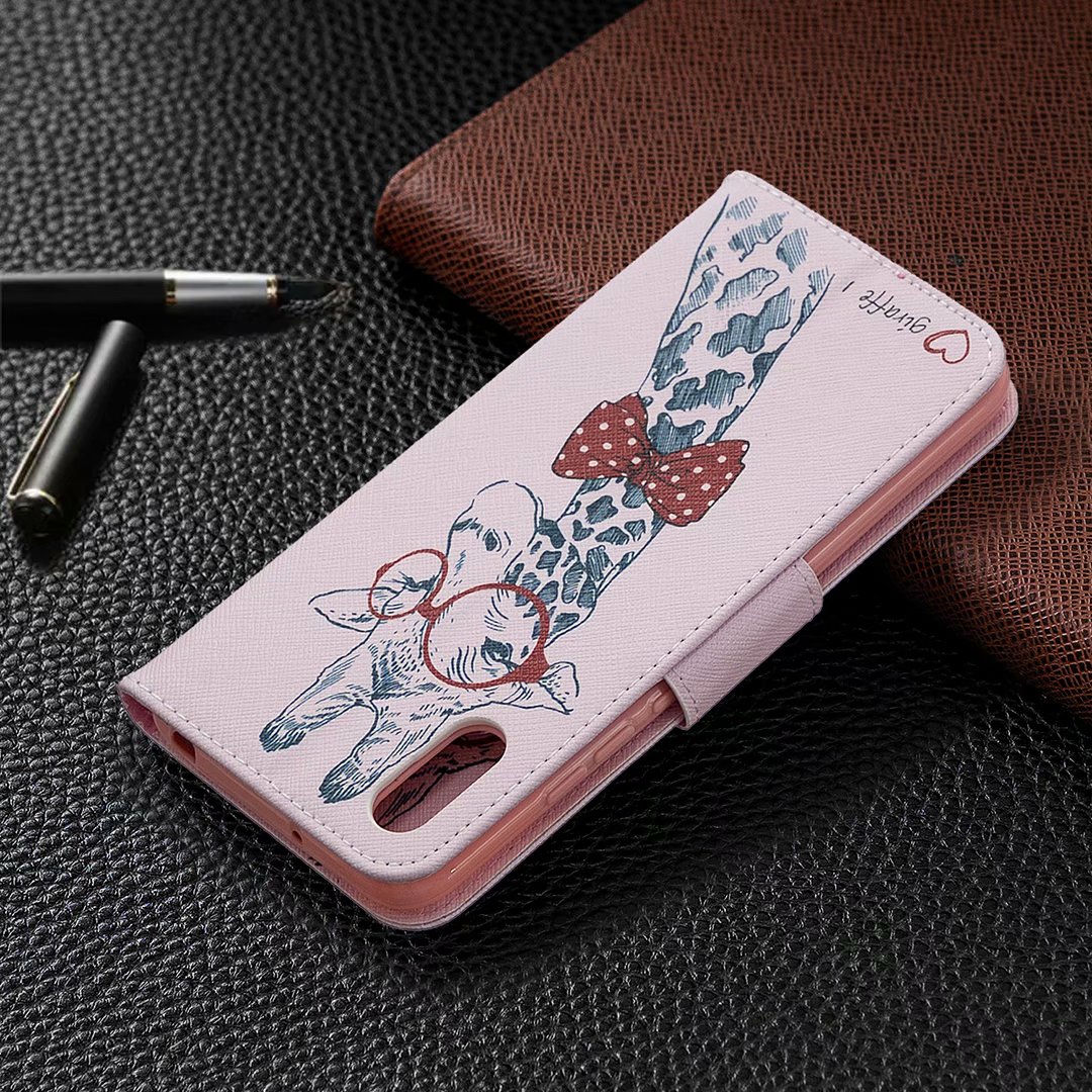Xiaomi Redmi 9A Case, Colorful Flip PU Leather Wallet Magnetic Phone Bag Cover - Giraffe
