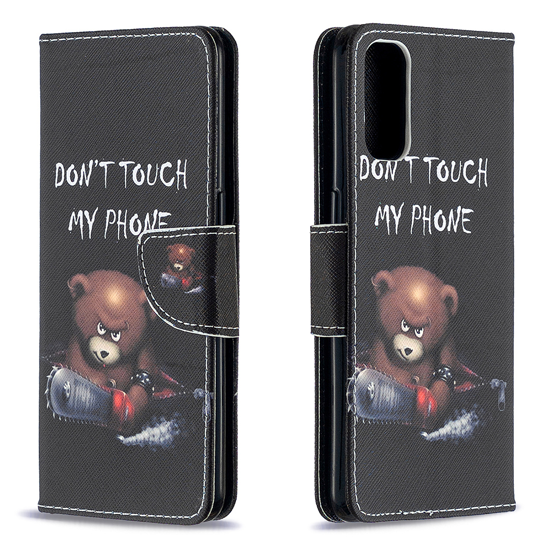 Oppo Reno 4 5G Case, Colorful Flip PU Leather Wallet Magnetic Phone Bag Cover - Don't touch my phone