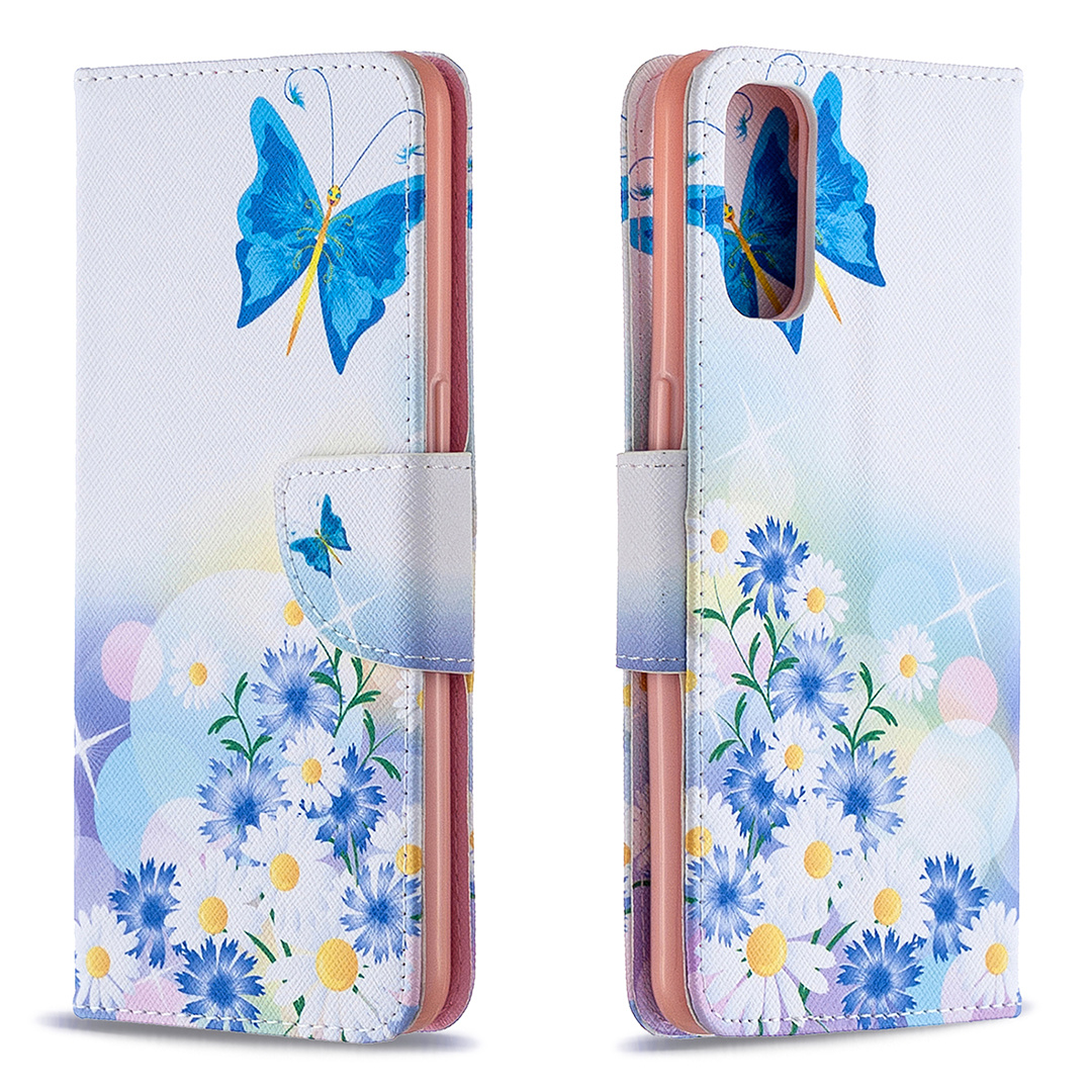 Oppo Reno 4 5G Case, Colorful Flip PU Leather Wallet Magnetic Phone Bag Cover - Flower Butterfly