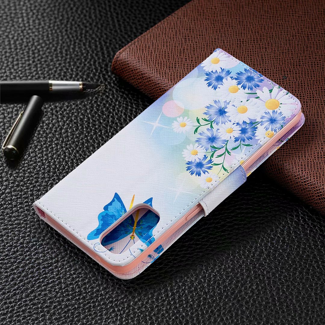 Oppo Reno 4 5G Case, Colorful Flip PU Leather Wallet Magnetic Phone Bag Cover - Flower Butterfly