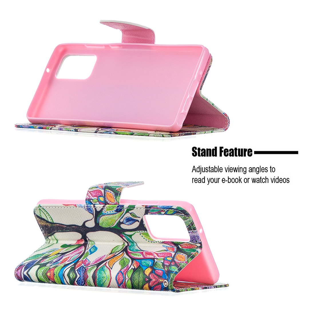 Samsung Galaxy Note 20 Case, Flip PU Leather Wallet Magnetic Phone Bag Cover - Painting tree
