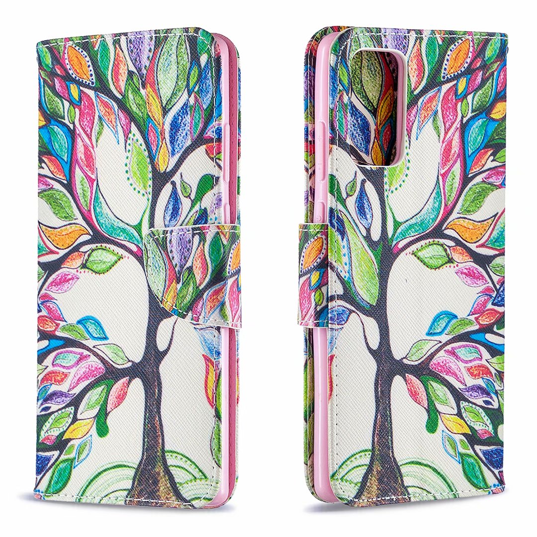 Samsung Galaxy Note 20 Case, Flip PU Leather Wallet Magnetic Phone Bag Cover - Painting tree