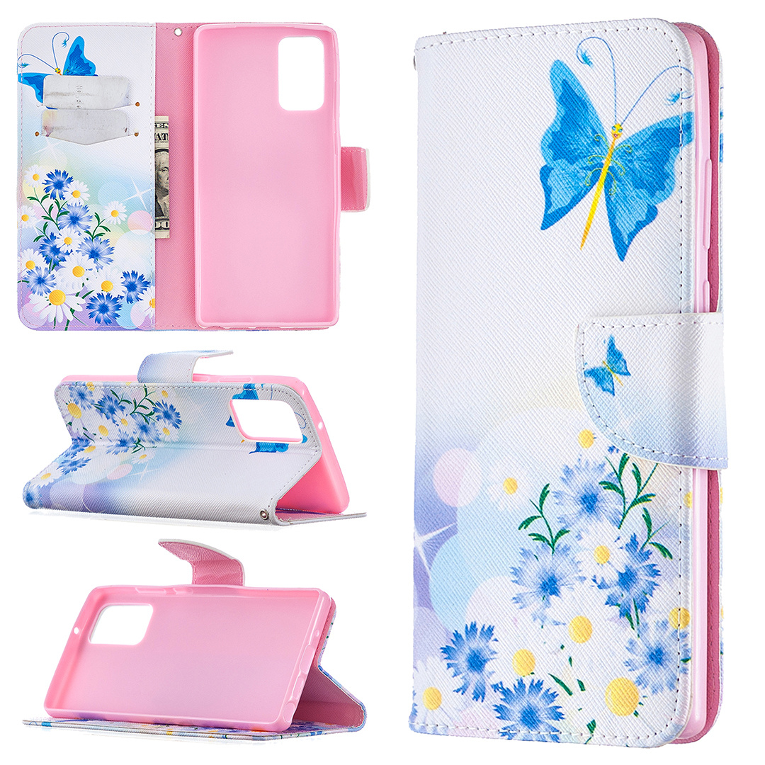 Samsung Galaxy Note 20 Case, Flip PU Leather Wallet Magnetic Phone Bag Cover - Flower Butterfly