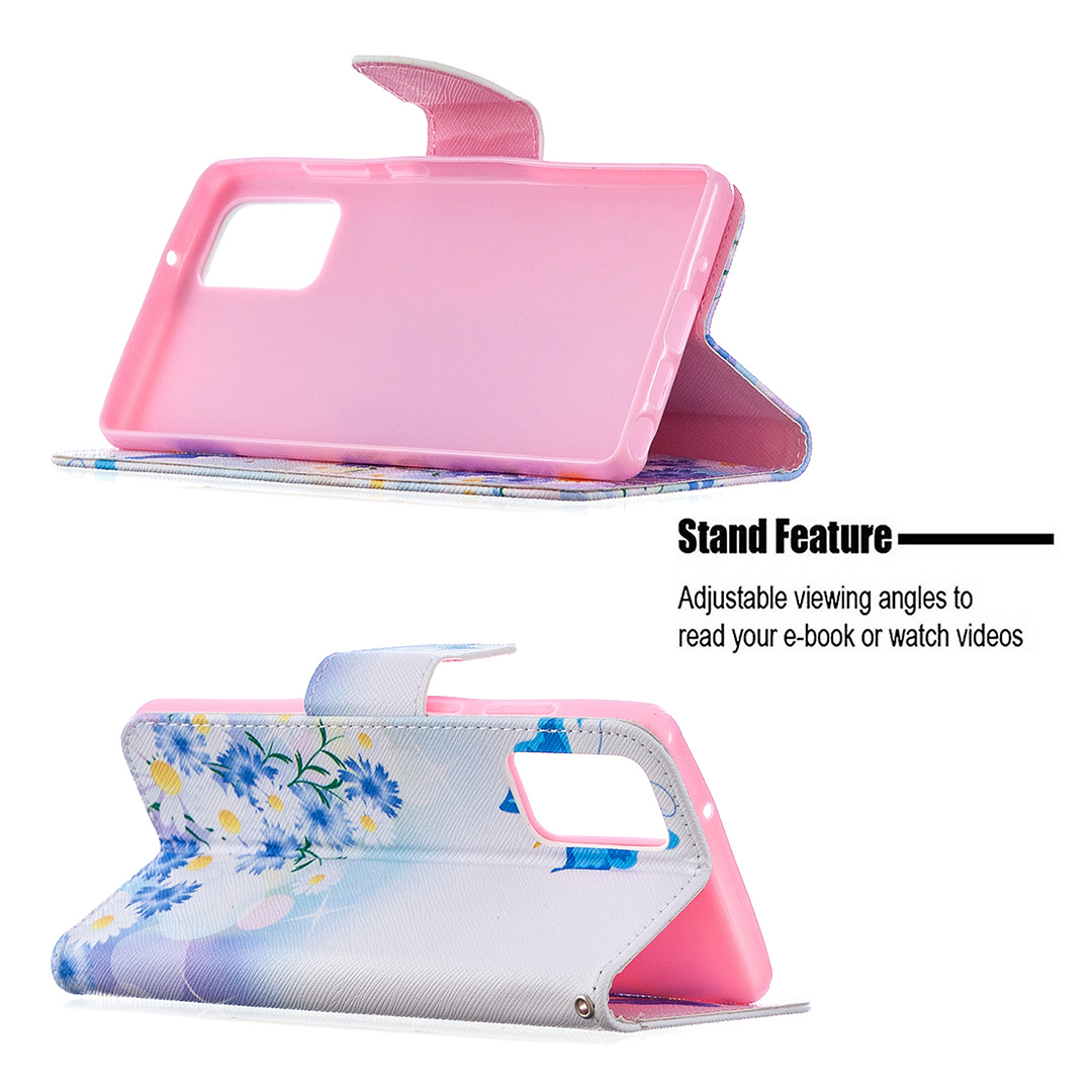 Samsung Galaxy Note 20 Case, Flip PU Leather Wallet Magnetic Phone Bag Cover - Flower Butterfly