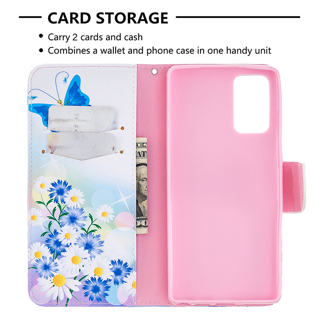 Samsung Galaxy Note 20 Case, Flip PU Leather Wallet Magnetic Phone Bag Cover - Flower Butterfly