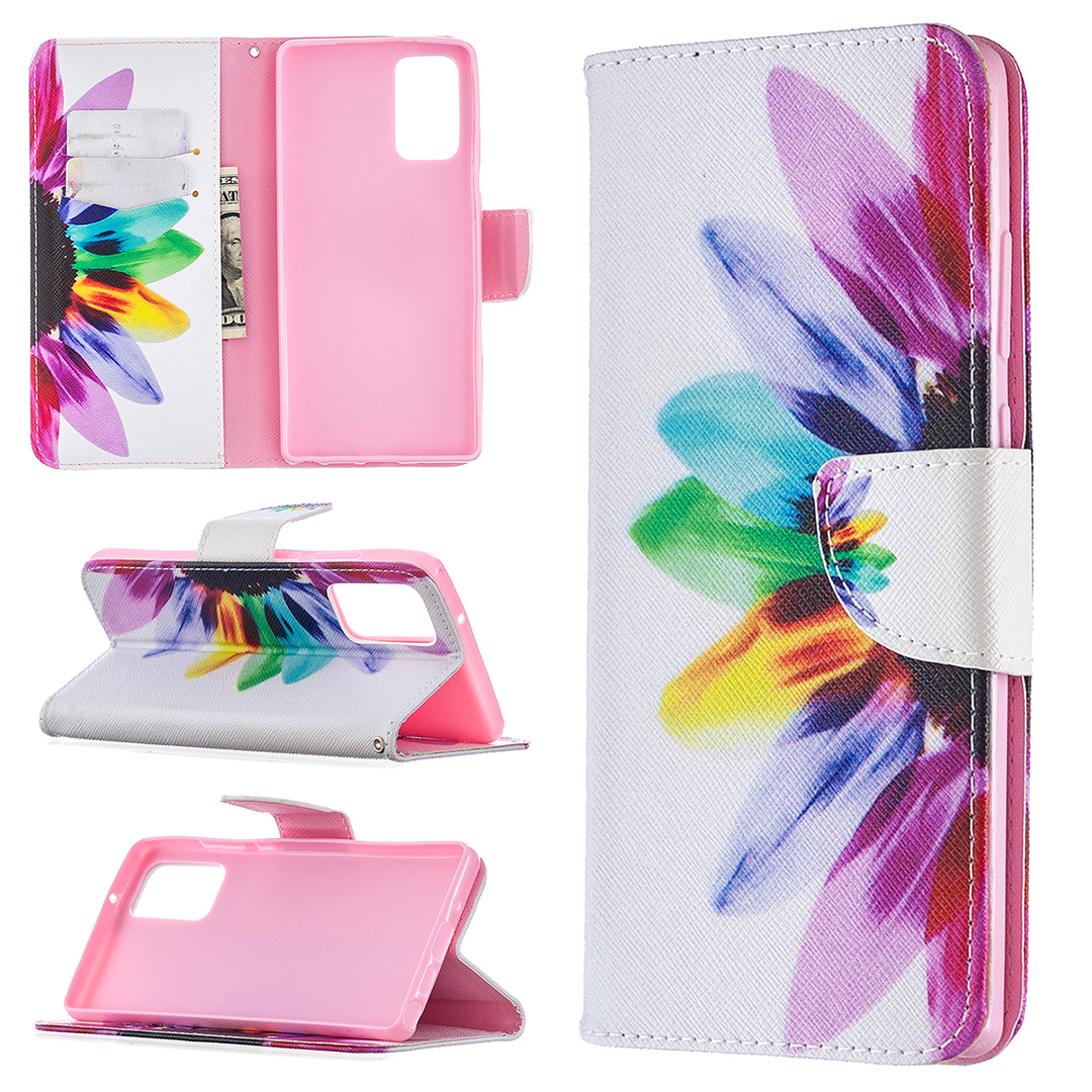 Samsung Galaxy Note 20 Case, Flip PU Leather Wallet Magnetic Phone Bag Cover - Sun Flower
