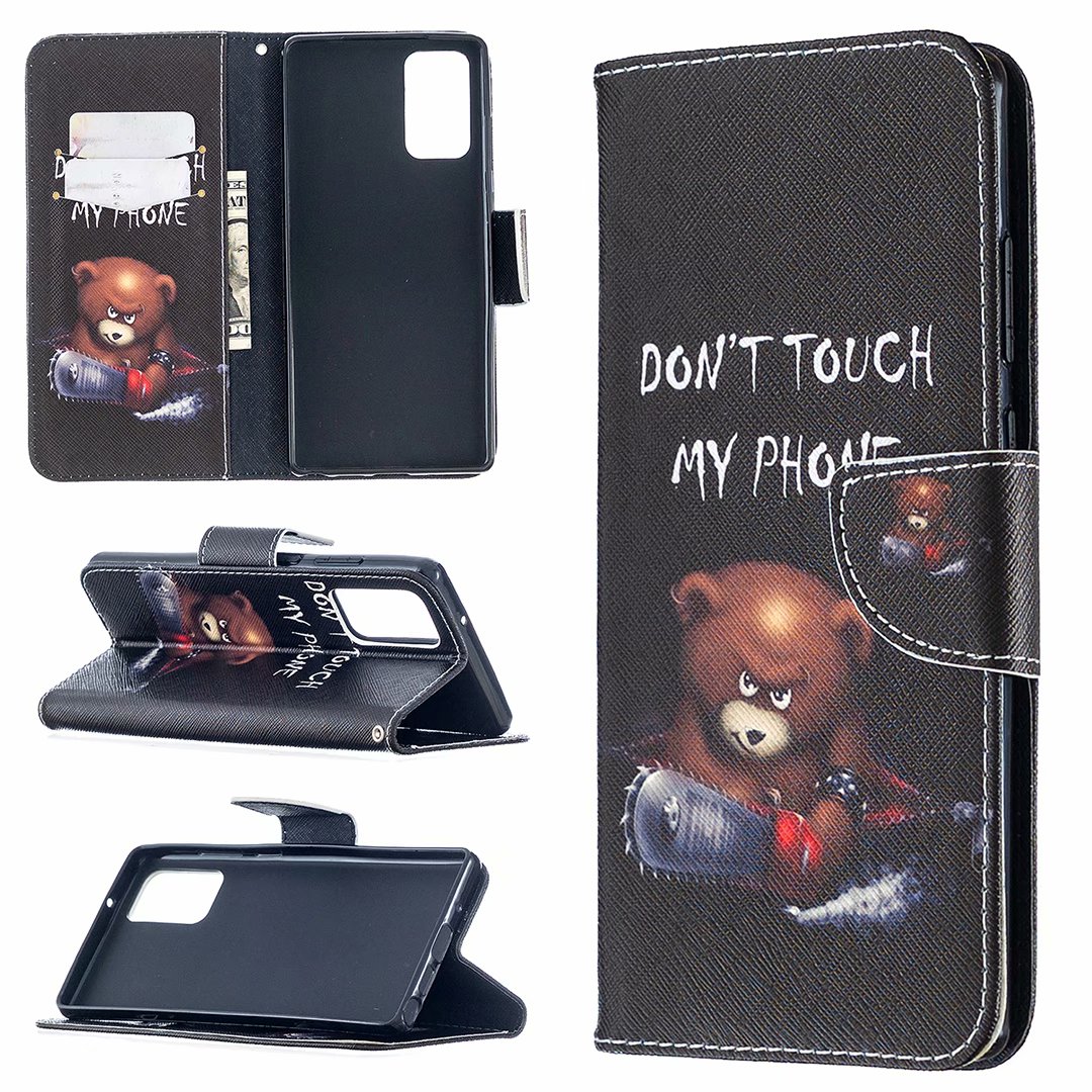 Samsung Galaxy Note 20 Case, Flip PU Leather Wallet Magnetic Phone Bag Cover - Don't touch my phone