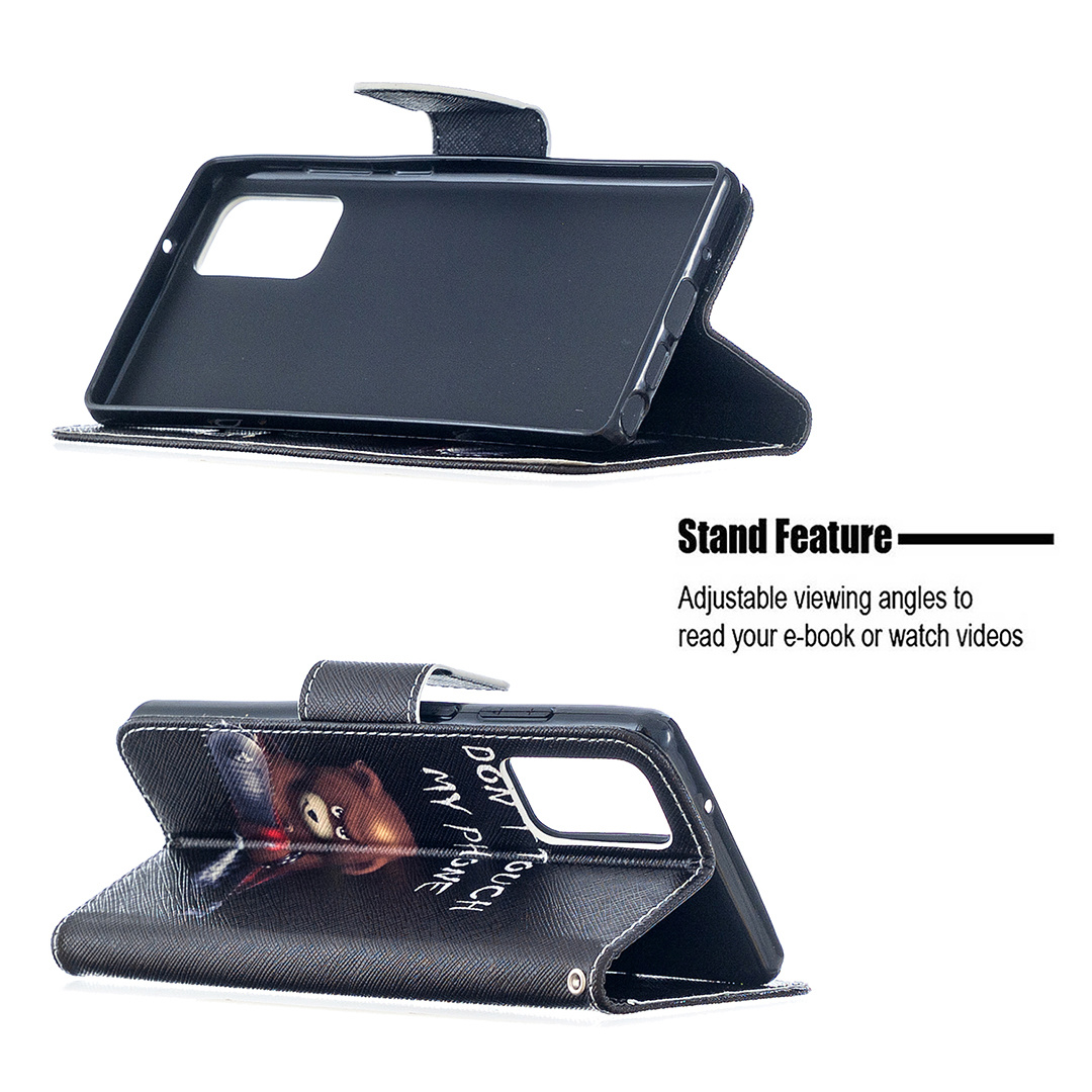 Samsung Galaxy Note 20 Case, Flip PU Leather Wallet Magnetic Phone Bag Cover - Don't touch my phone