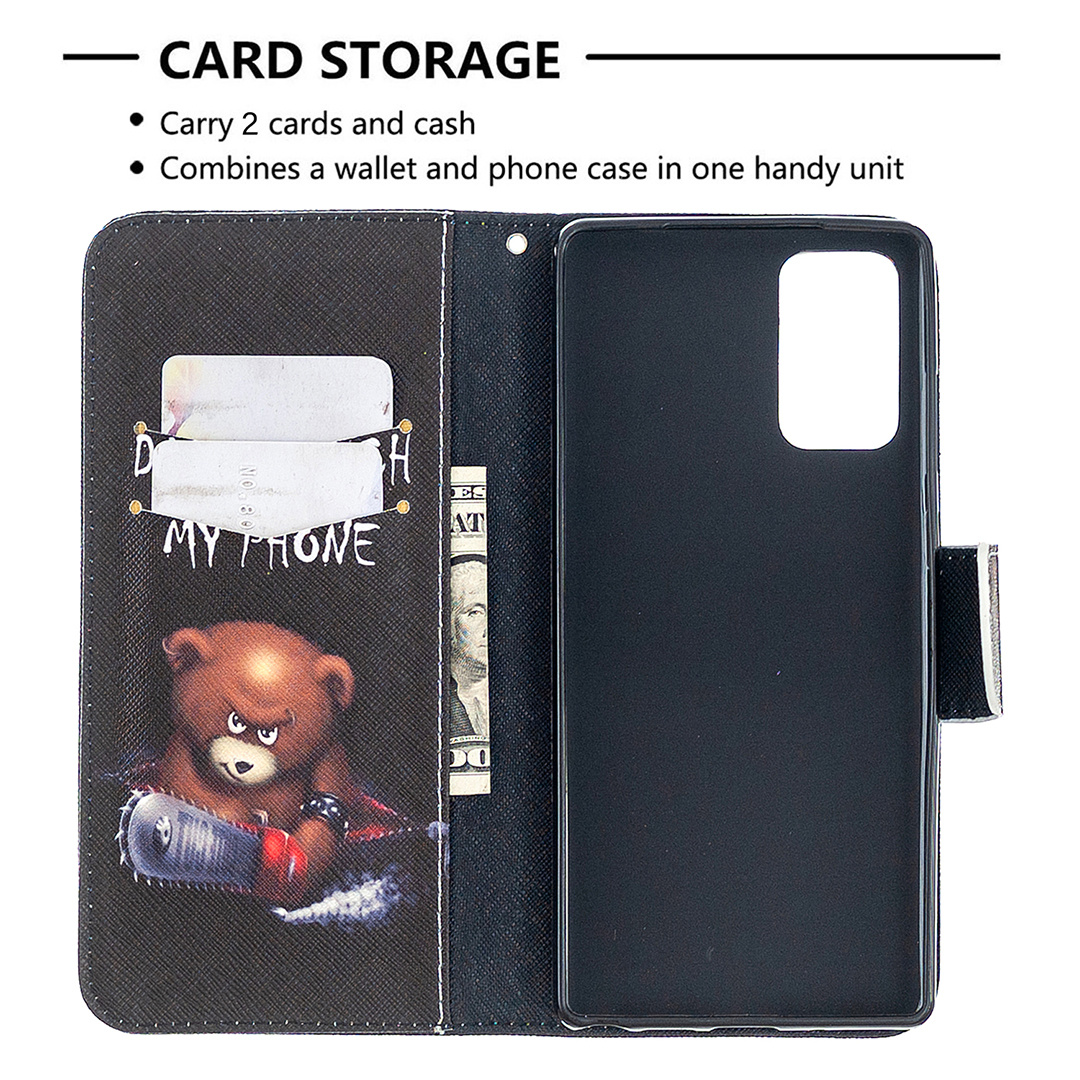Samsung Galaxy Note 20 Case, Flip PU Leather Wallet Magnetic Phone Bag Cover - Don't touch my phone