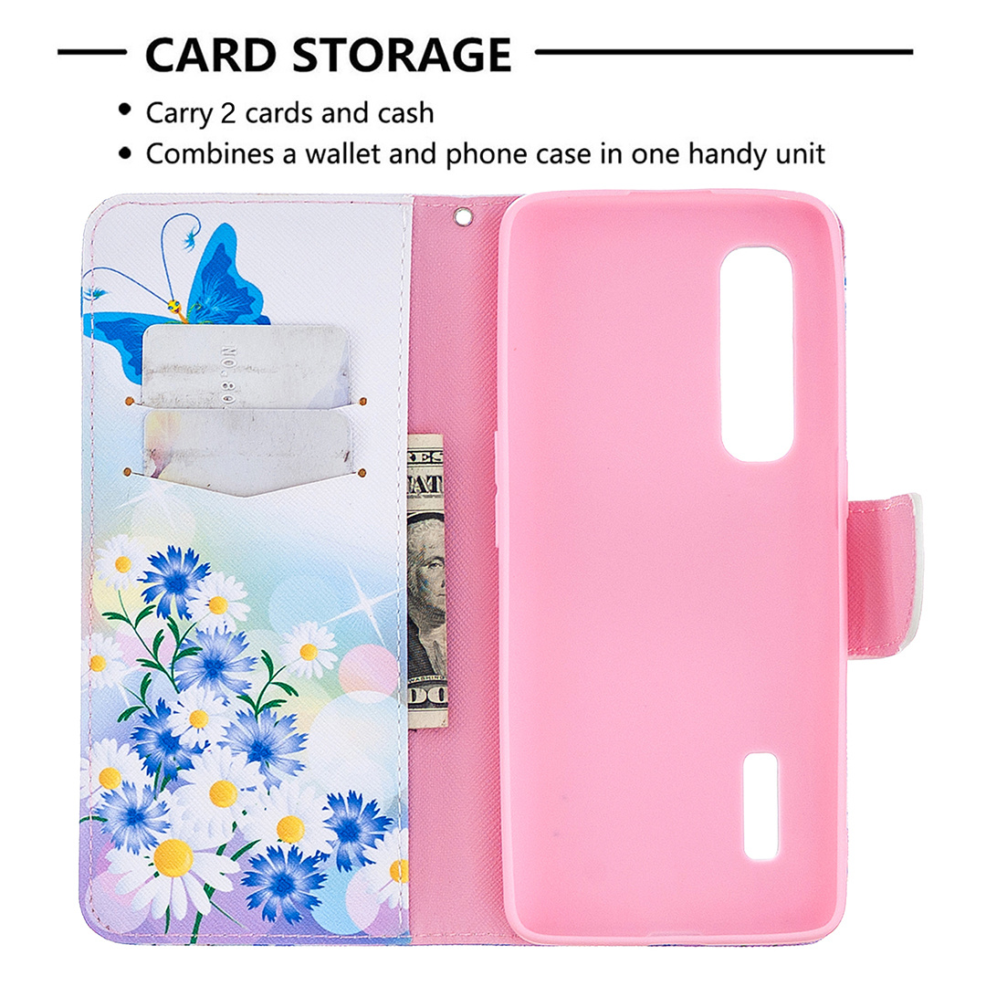 Oppo Find X2 Pro Case, Colorful Flip PU Leather Wallet Magnetic Phone Bag Cover - Flower Butterfly