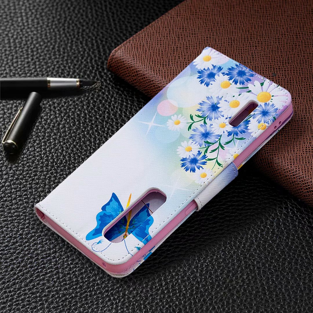 Oppo Find X2 Pro Case, Colorful Flip PU Leather Wallet Magnetic Phone Bag Cover - Flower Butterfly