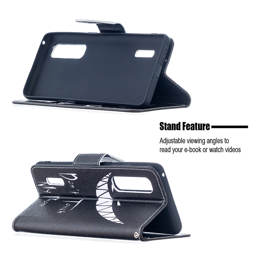 Oppo Find X2 Pro Case, Flip PU Leather Wallet Magnetic Phone Bag Cover - Don't touch my phone