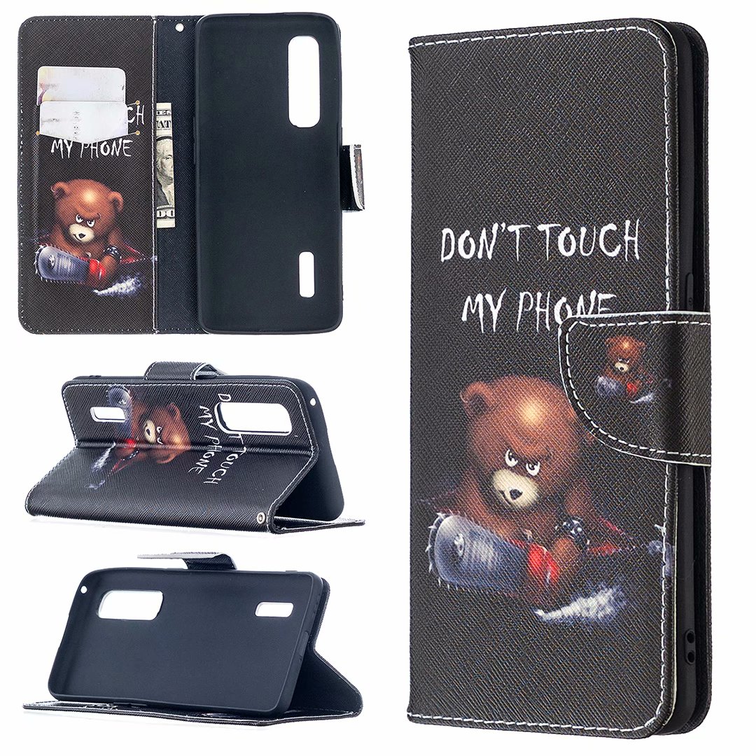 Oppo Find X2 Pro Case, Colorful Flip PU Leather Wallet Phone Bag Cover - Don't touch my phone