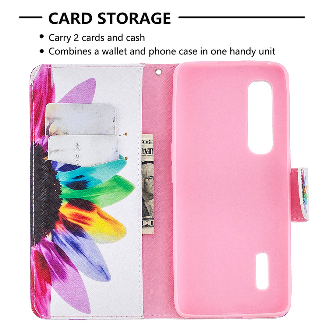 Oppo Find X2 Pro Case, Colorful Flip PU Leather Wallet Magnetic Phone Bag Cover - Sun Flower