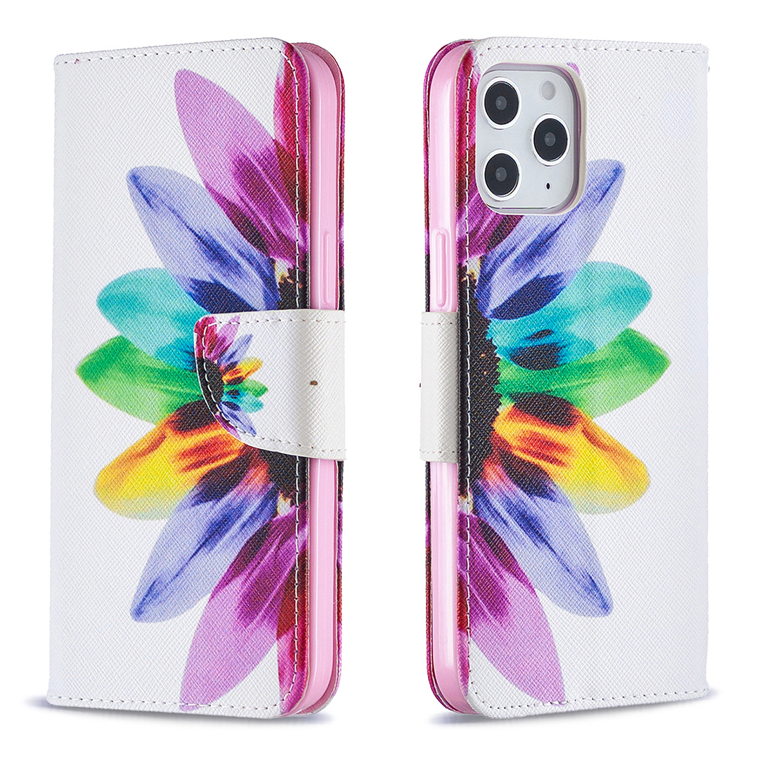 iPhone 12 Pro Max 6.7 inch Case, Flip PU Leather Wallet Magnetic Phone Bag Cover - Sun Flower