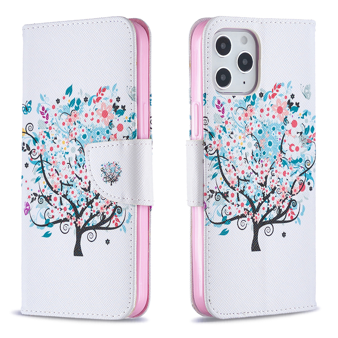 iPhone 12 Pro Max 6.7 inch Case, Flip PU Leather Wallet Magnetic Phone Bag Cover - Color tree