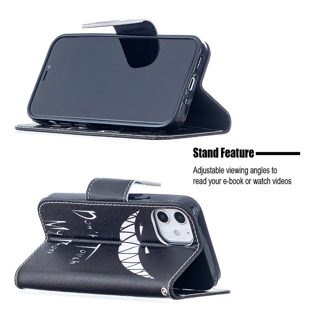 iPhone 12 (5.4 inch) 2020 Case, Flip PU Leather Wallet Phone Bag Cover - Don't touch my phone