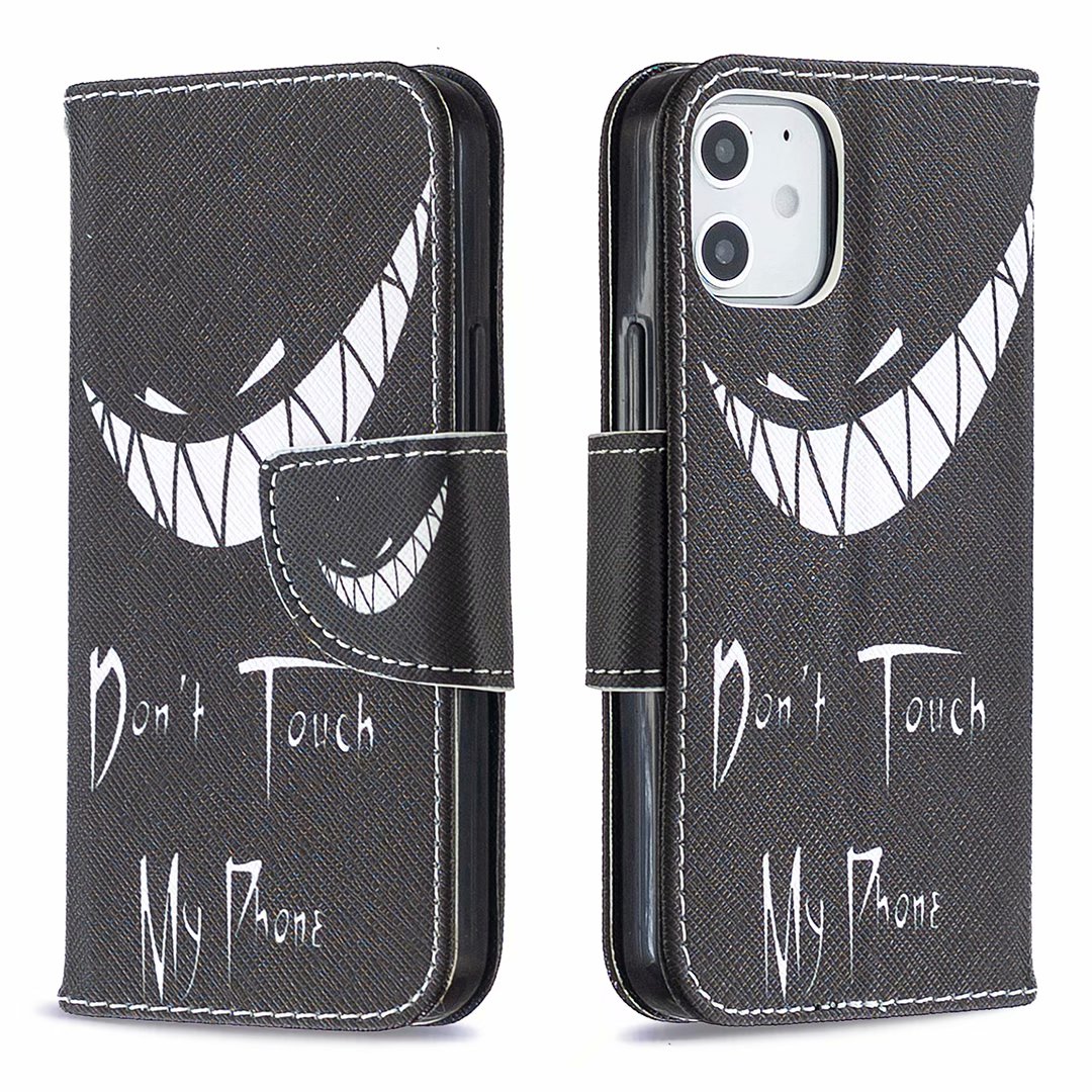 iPhone 12 (5.4 inch) 2020 Case, Flip PU Leather Wallet Phone Bag Cover - Don't touch my phone