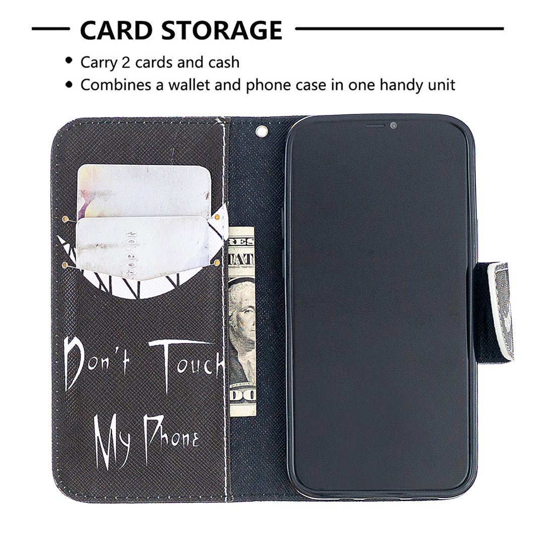 iPhone 12 (5.4 inch) 2020 Case, Flip PU Leather Wallet Phone Bag Cover - Don't touch my phone
